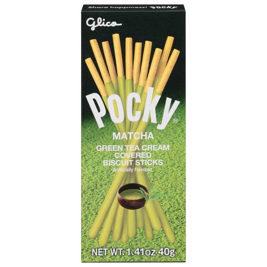 Pocky Matcha Green Tea Cream Covered Biscuit Sticks