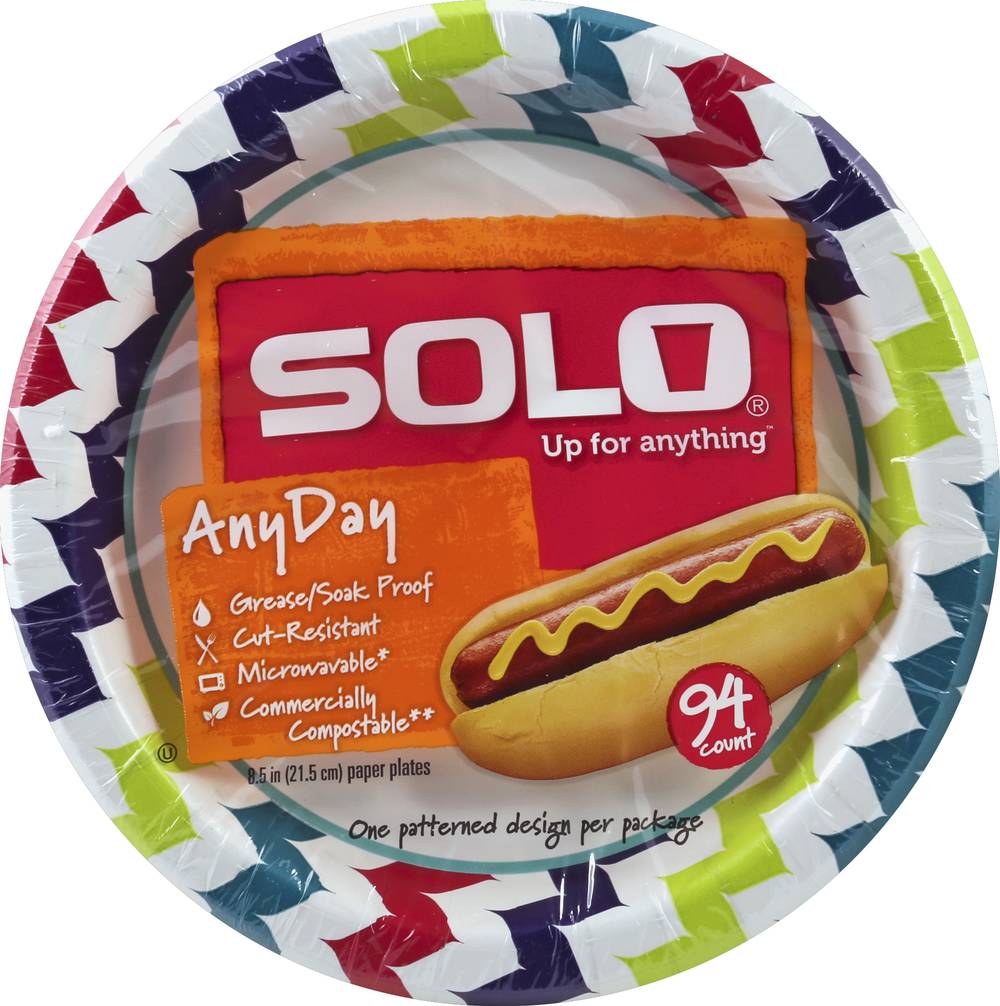 Solo Anyday Paper Plates, 8.5 in (90 ct)