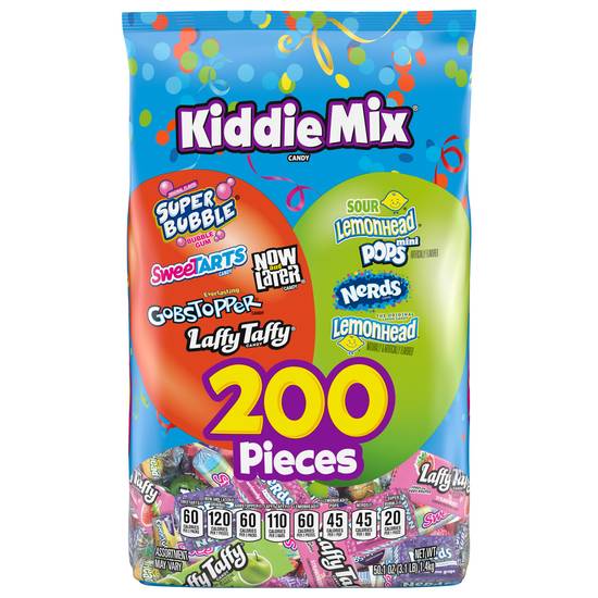 Brach's Kiddie Mix Super Bubble, Sweetarts, Now & Later, Gobstopper, Laffy Taffy, Lemonhead & Nerds Candy Variety pack (200 count)