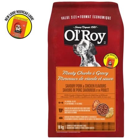 Ol' Roy Complete & Balanced Dry Dog Food, Meaty Chunks & Gravy, Adult (18 kg)