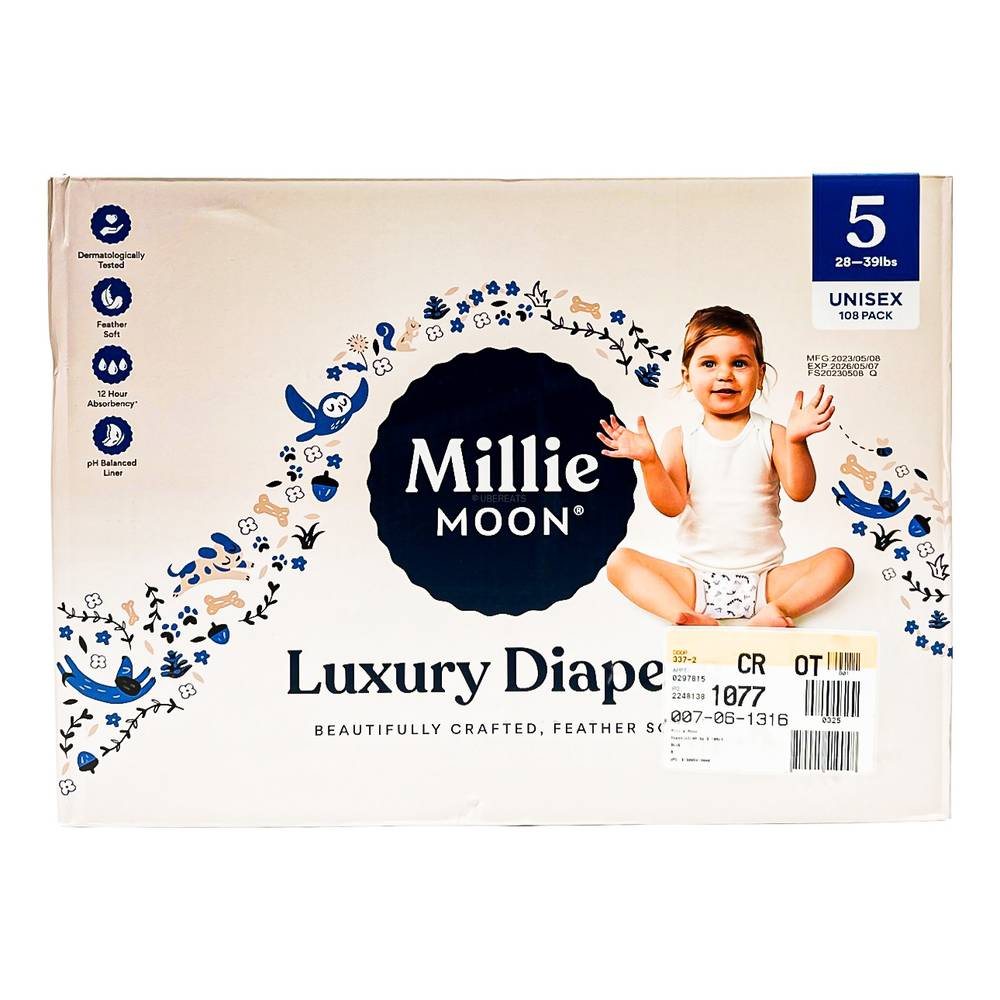 Millie Moon Luxury Disposable Diapers, 5 (108 ct)