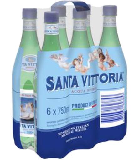 Santa Vittoria Acqua Sparkling Italian Mineral Water (6 x 750mL)