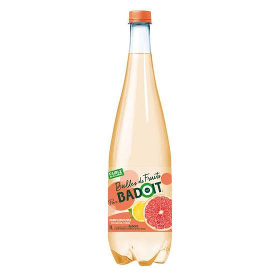 Badoit Eau pétillante - Bulles de Fruits - Aromatisée au pamplemousse - Touche de Citron 1 L