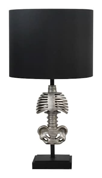 Black Skeleton Table Lamp with Shade, 24"