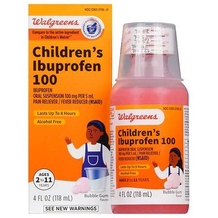 Walgreens Children's Ibuprofen 100 Oral Suspension Bubblegum