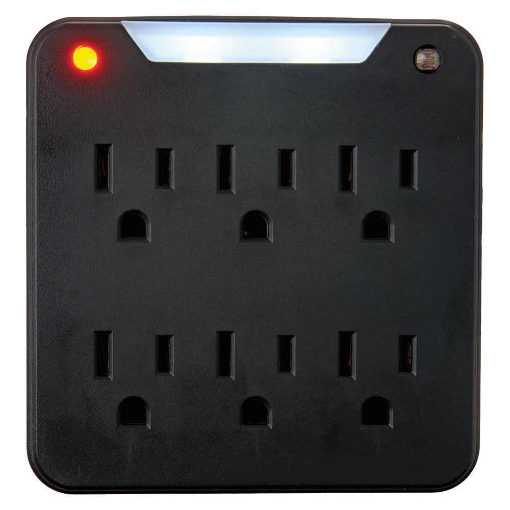 Bauhn 6 Outlet Wall Tap, Black