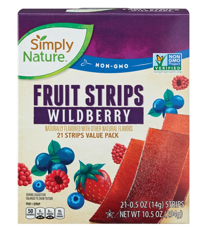 Simply Nature Fruit Strips Value pack, Wildberry (21 x 0.5 oz)