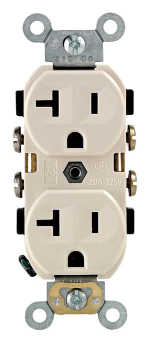 Leviton 20 Amps 125 V Duplex Light Almond Outlet 5-20R 1 Pk