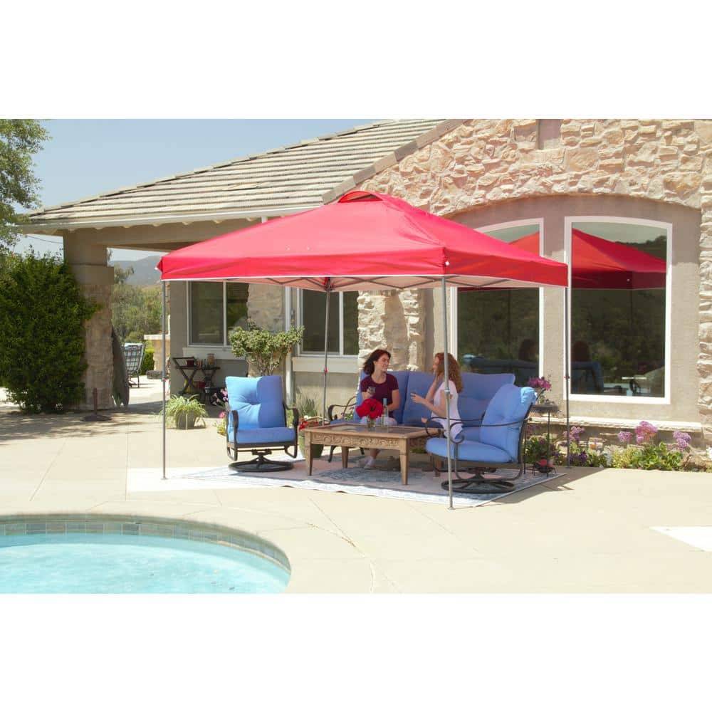 Everbilt 10 Ft. X 10 Ft. Red Instant Canopy Pop Up Tent