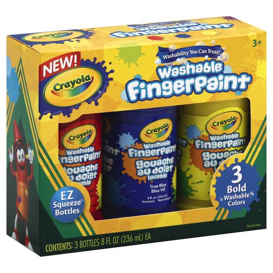 Crayola Washable Fingerpaint (3 x 8 fl oz)