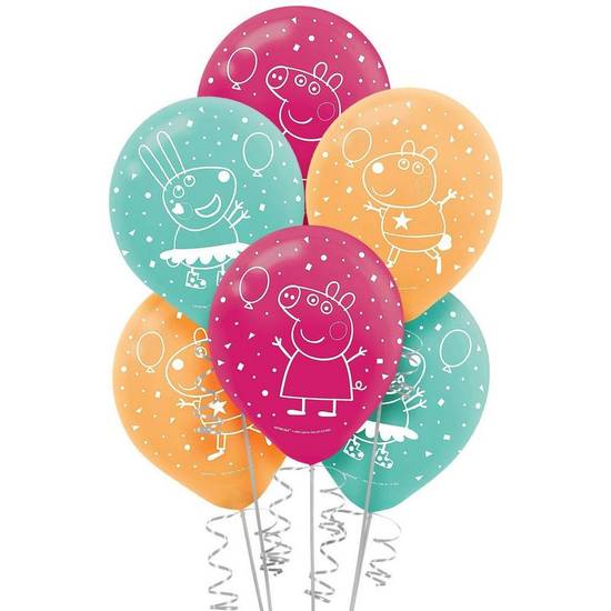 Uninflated 6ct, 12in, Peppa Pig Confetti Party Balloons