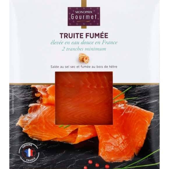 Monoprix Gourmet Truite Fumée La Plaque De 2 Tranches, 60 G