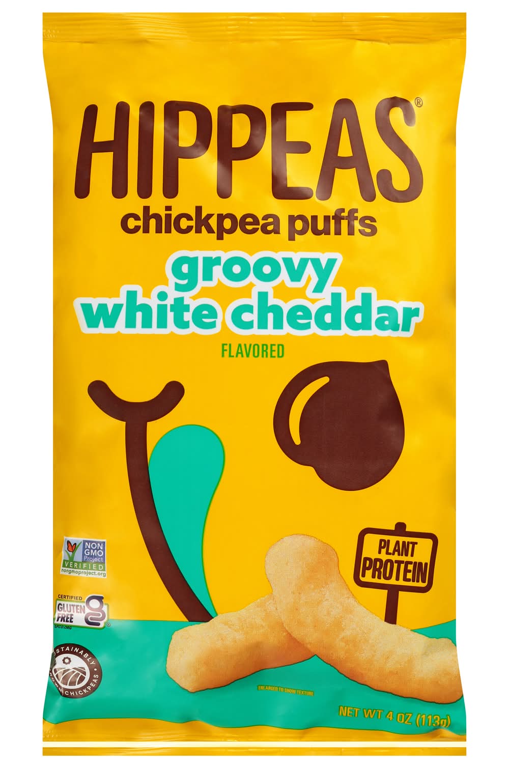 Hippeas Organic Chickpea Puffs, Vegan White Cheddar (4 oz)