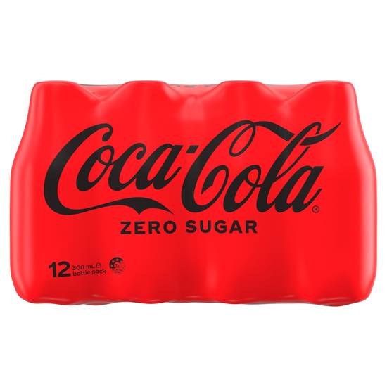 Coca-Cola Zero Sugar Soft Drink Multipack Bottles 12x300ml 12 pack