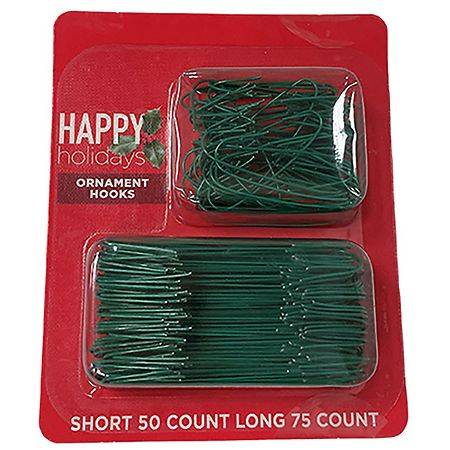 Happy Holidays Ornament Hooks, Green (125 ct)