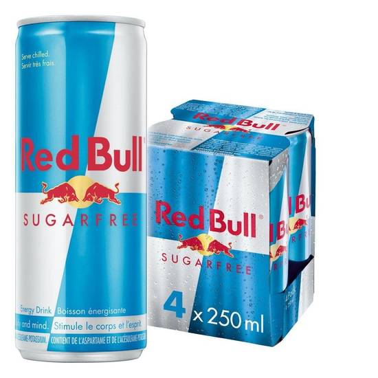 Red Bull Sugar Free Energy Drink (4 ct, 250 ml)