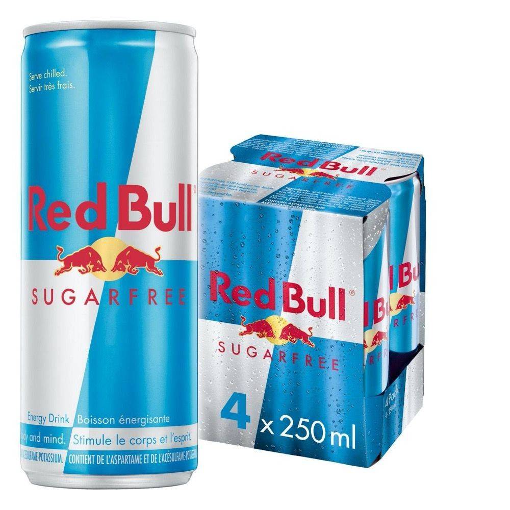 Red Bull Energy Drink Sugar Free (4 x 250 ml)