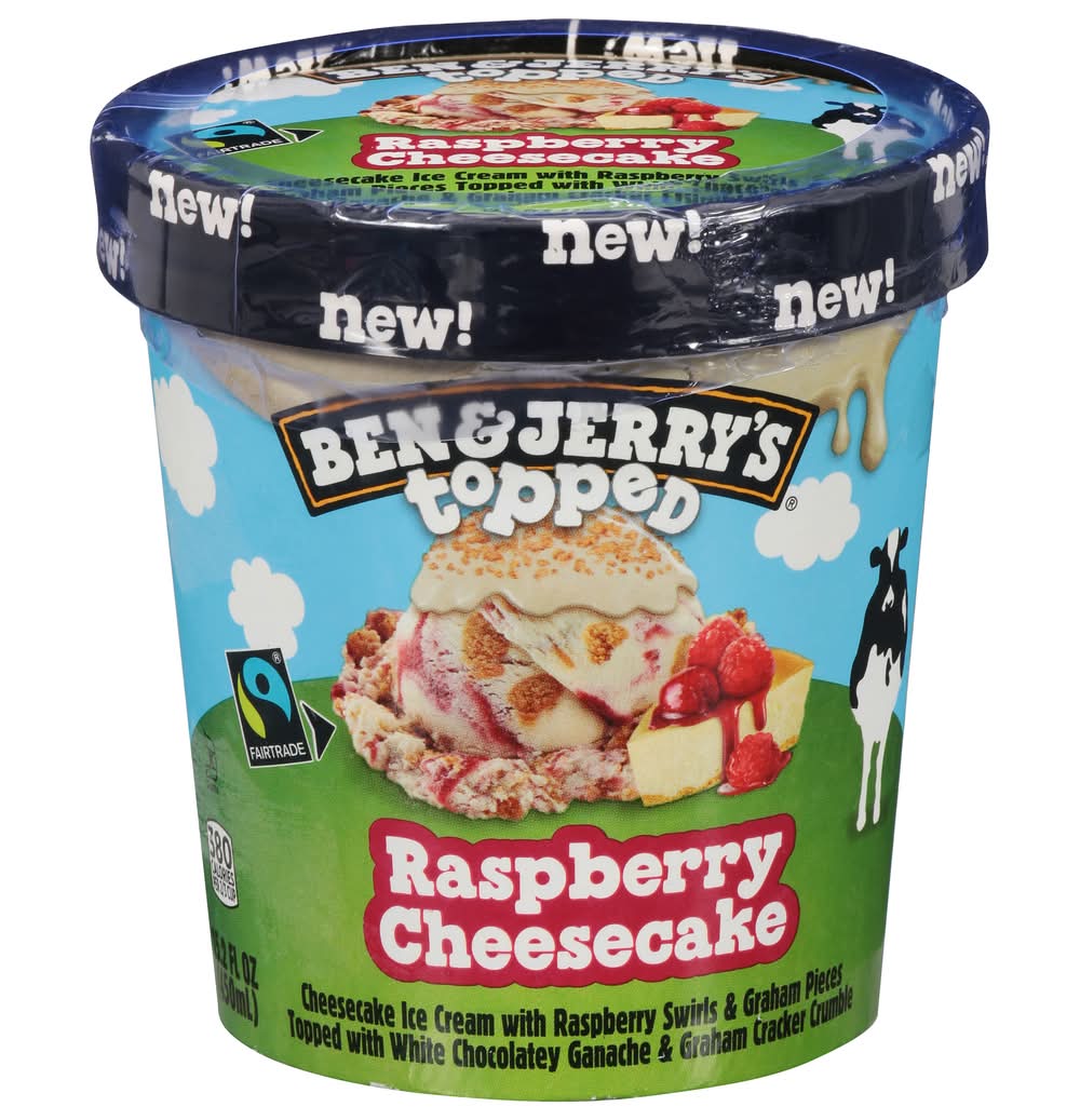 Ben & Jerry's Topped Ice Cream, Raspberry Cheesecake (15.2 fl oz)