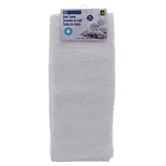 # White Cotton Hand Towel, 2Pc (2 pk)