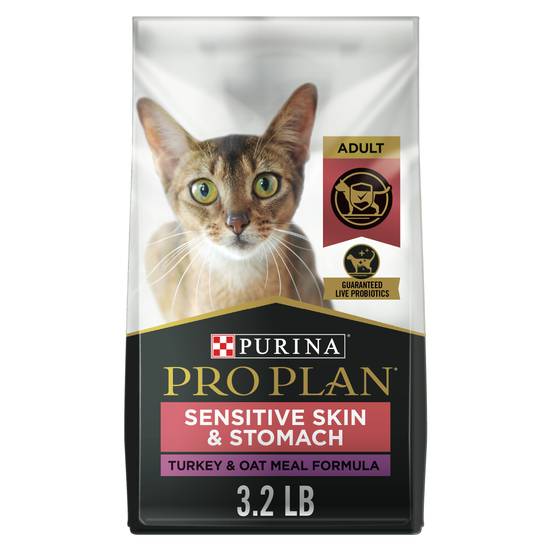 Purina Pro Plan Sensitive Skin & Stomach, Natural Dry Cat Food (turkey)