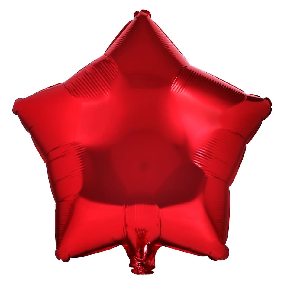 Star-Shaped Foil Balloons, 18 in, Red