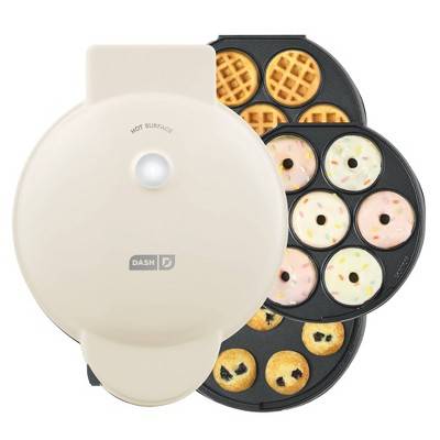 Dash MultiMaker Treat Maker System with Waffle Bite, Mini Donut, & Mini Cupcake Plates Cream