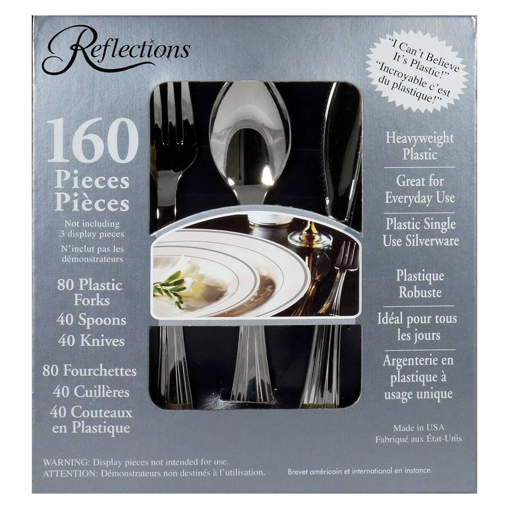 Reflections Plastic Fork Knife Spoon Cutlery Combo
