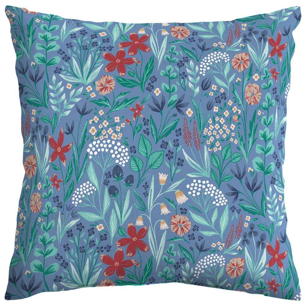Hampton Bay 18 X 18 Winifred Floral Outdoor Square Throw Pillow