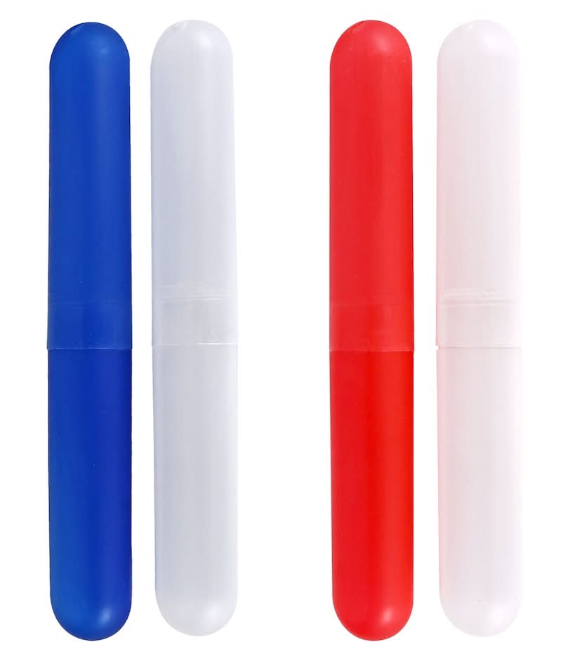 Plastic Travel Toothbrush Cases, 8 in, Assorted (2 x 2 ct)