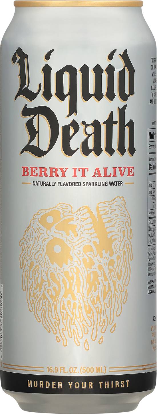 Liquid Death Sparkling Water (16.89 fl oz) (berry it alive)