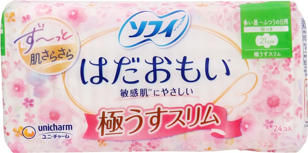 ソフィ はだおもい 極うすスリム 羽つき - Female, 21cm (24 入)