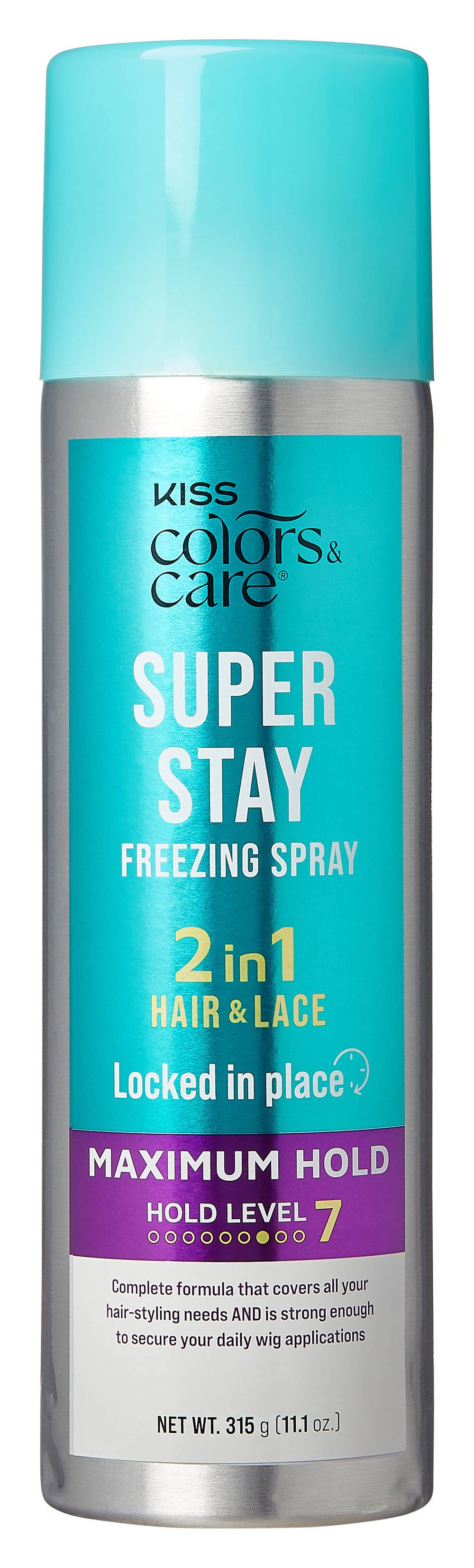 KISS Colors & Care Hold 2-in-1 Super Stay Freezing Hair & Lace Spray, Spring Floral (11.1 fl oz)