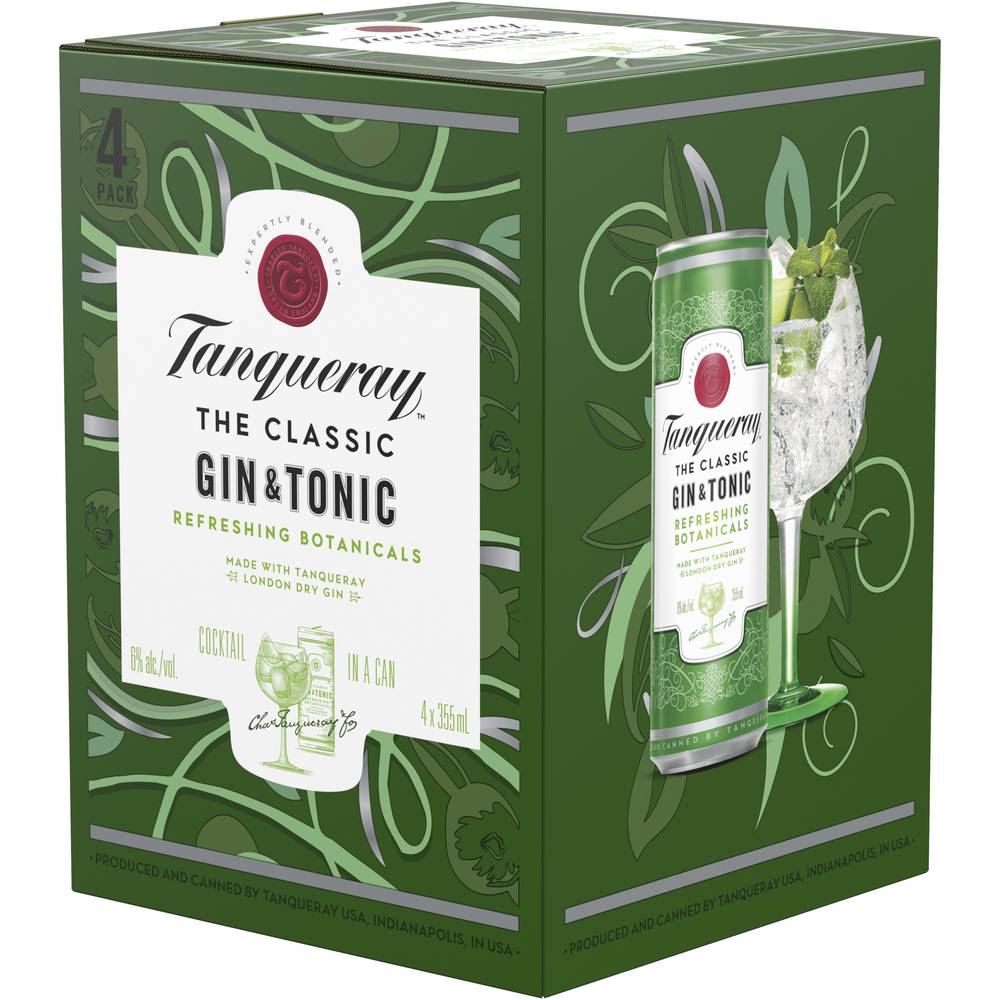 Tanqueray London Dry Gin & Tonic Cans (4 ct, 0.35 L)