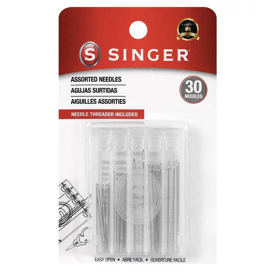 Singer Assorted Hand Needles with Compact and Needle Threader, 30 CT