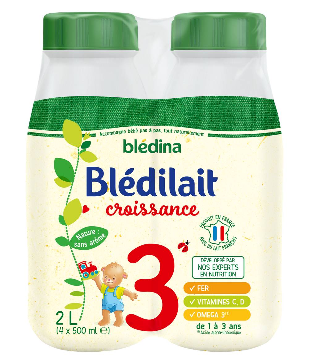 Blédina - Aliment lacté liquide blédilait croissance 3 nature de 1 à 3 ans (4)