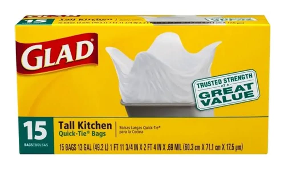 Glad Quick Tie Tall Kitchen Trash Bags