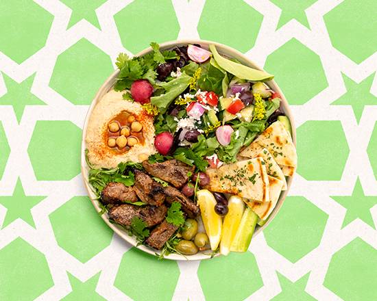 Falafel Beef Shish Kabob Hummus Plate