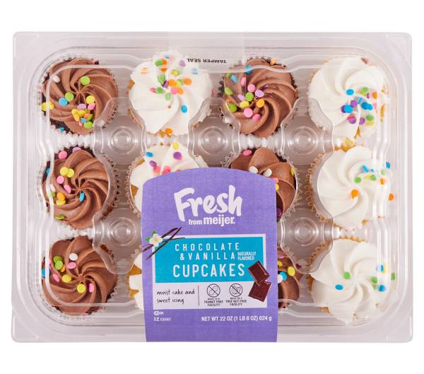 Fresh From Meijer Cupcakes, Chocolate-Vanilla (22 oz, 12 ct)