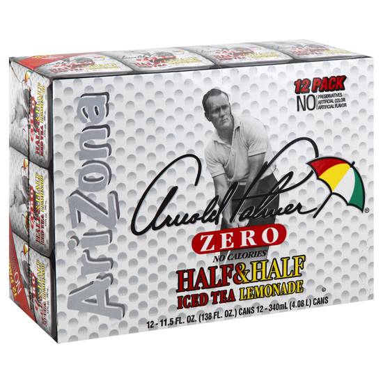 Arizona Arnold Palmer Zero Half & Half Ice Tea Lemonade (12 x 11.5 fl oz)