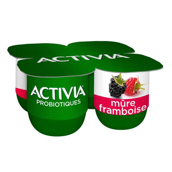 Activia - Yaourt aux fruits bifidus mûre framboise (4pièces)