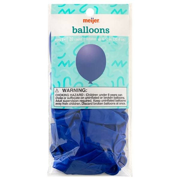 Meijer Helium Balloons, Dark Blue, 20 ct
