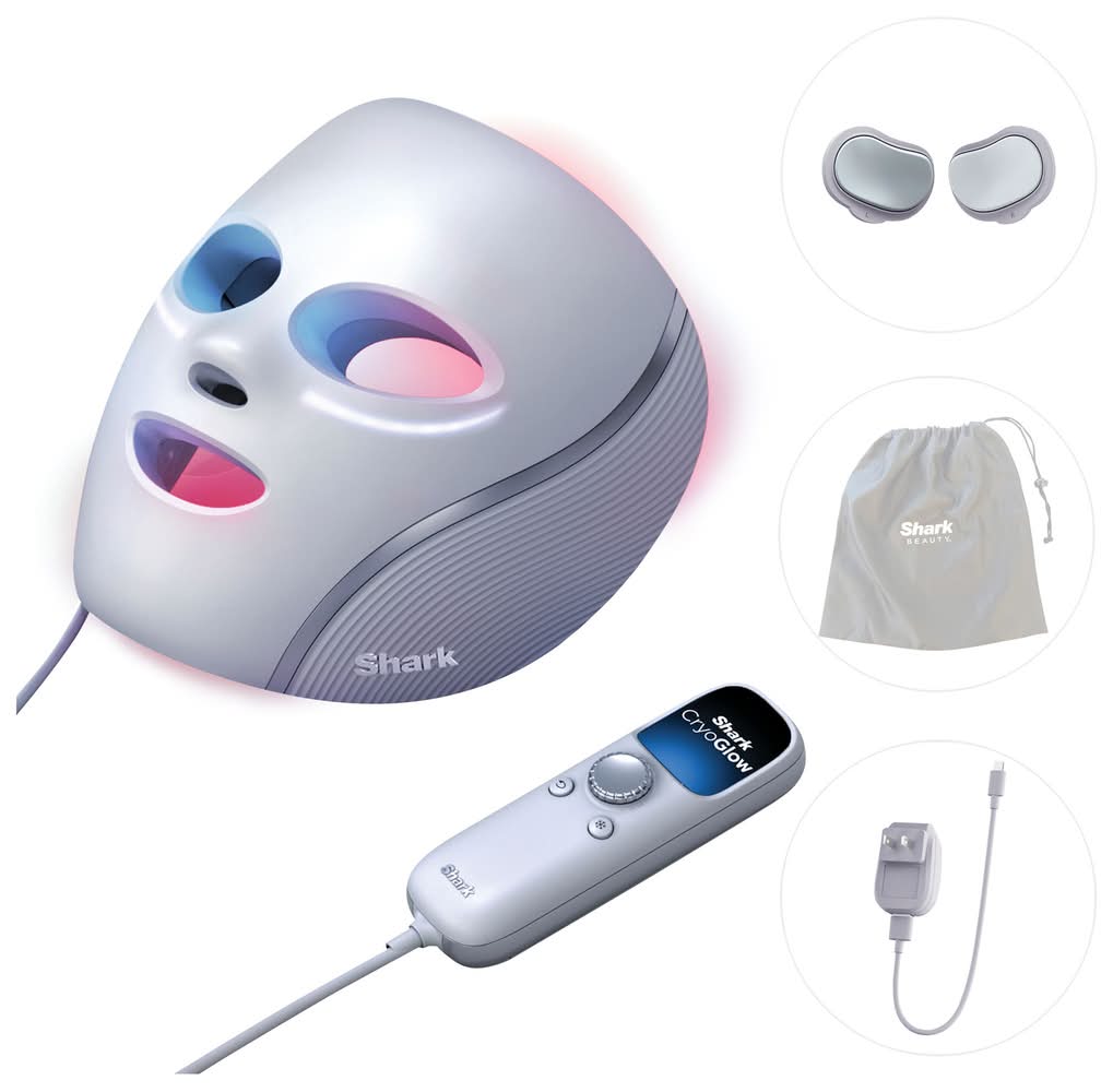 Shark Beauty Shark™ CryoGlow™ Under-Eye Cooling + LED Anti-Aging Red Light & Skin Clearing Mask Lilac