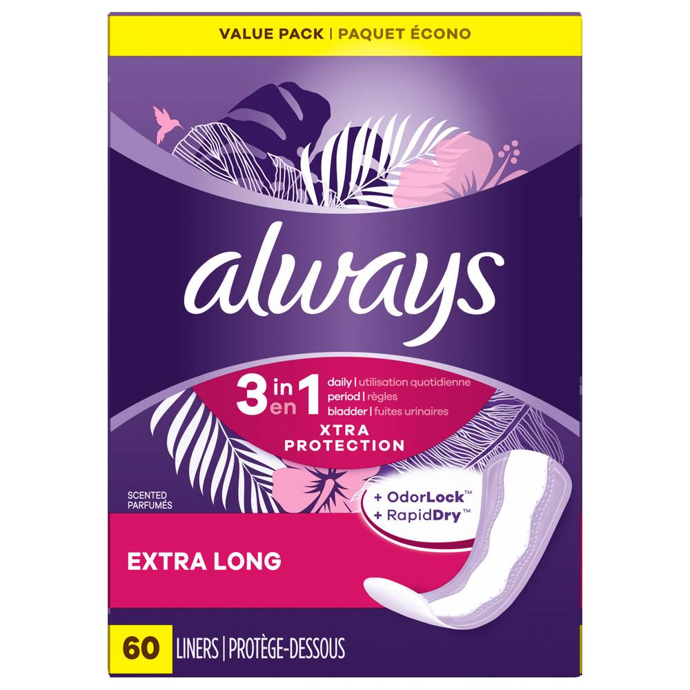 Always Extra Long 3-in-1 Daily Liners