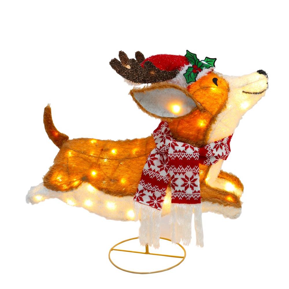 Holiday Living 22-in LED Leaping Corgi Dog Decoration | W12L0942