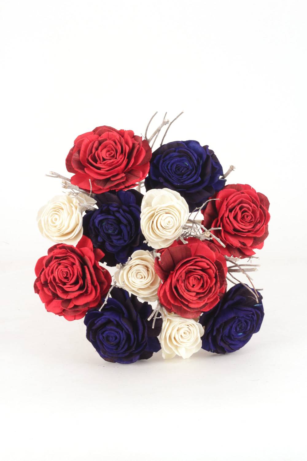 Lowe's 20-in Dozen Red White Blue Indoor Rose Artificial Flower | L09491