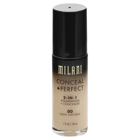 Milani Perfect Light Natural 00 2-in-1 Foundation + Concealer