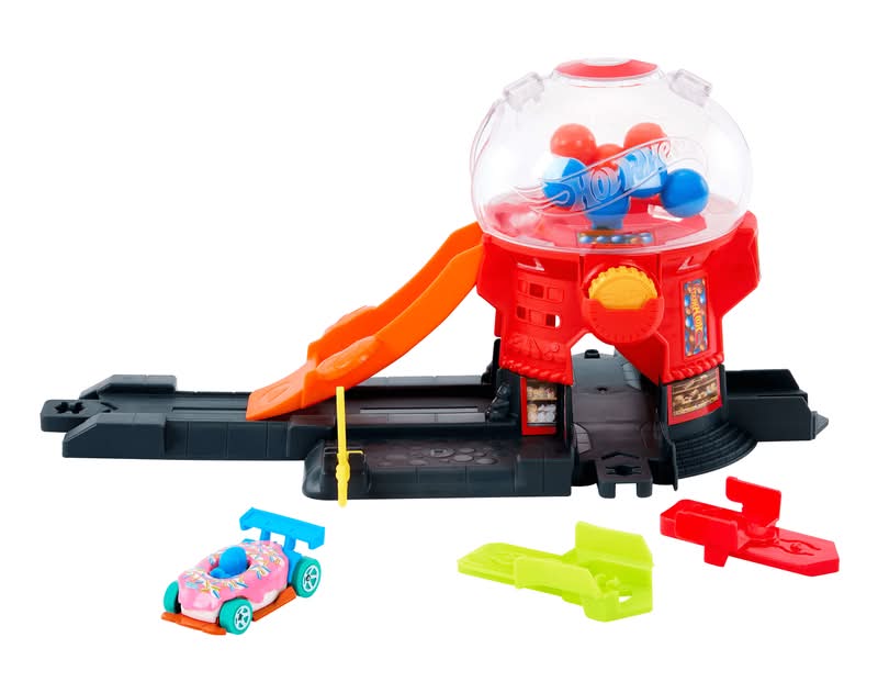 Hot Wheels · Pista de juguete tienda de dulces