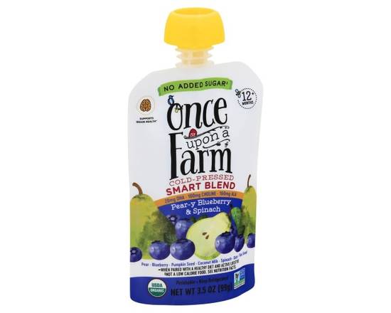 Once Upon A Farm · 12+ Months Pear Blueberry & Spinach Baby Food (3.5 oz)