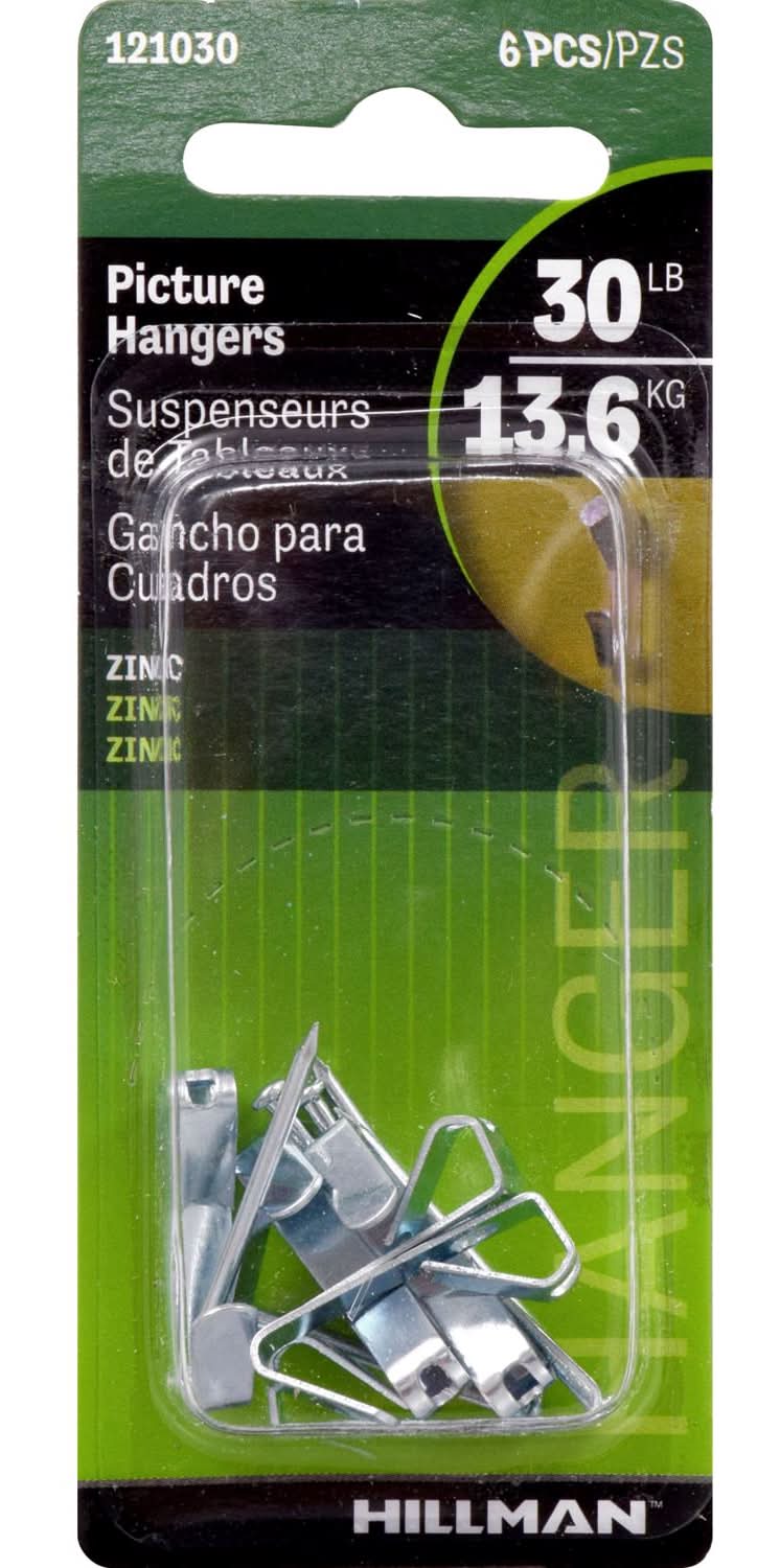 Hillman Zinc Silver Conventional Picture Hanger 30 Lb 1 Pk