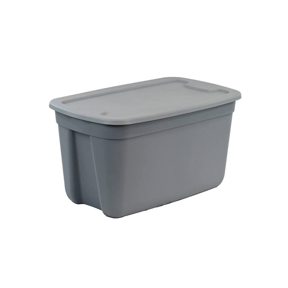 Project Source Large 30-Gallons (120-Quart) Gray Heavy Duty Tote with Standard Snap Lid | 831517